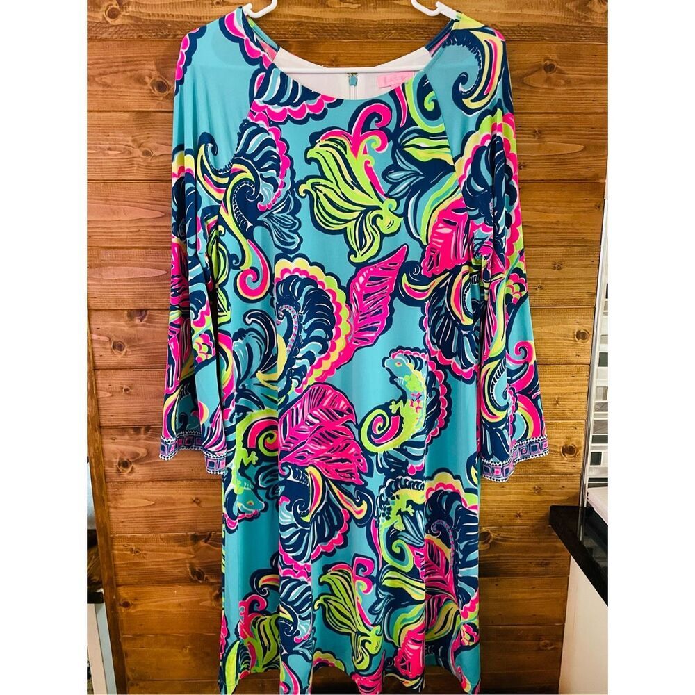 Lilly Pulitzer Sea Blue Private Island Bellavista Dress size L